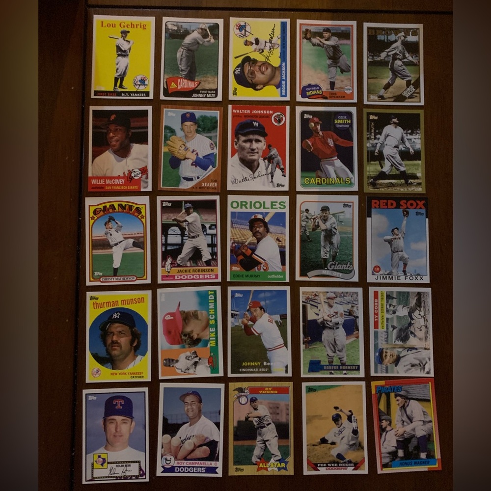 2010 Topps Vintage Legends Collection Complete Insert Set, 1-25